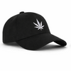 Low Crown Leaf Snapback Cap – Black