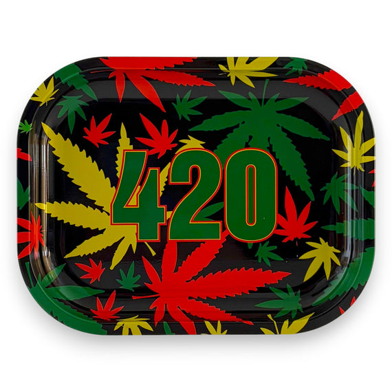 HighVibe 420 Leaf Metal Rolling Trays
