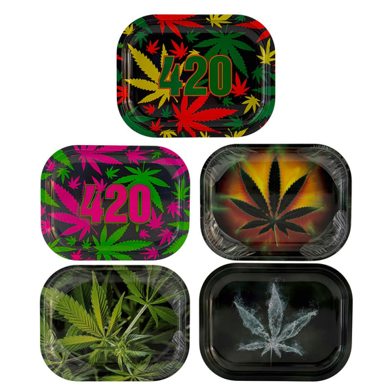 HighVibe 420 Leaf Metal Rolling Trays