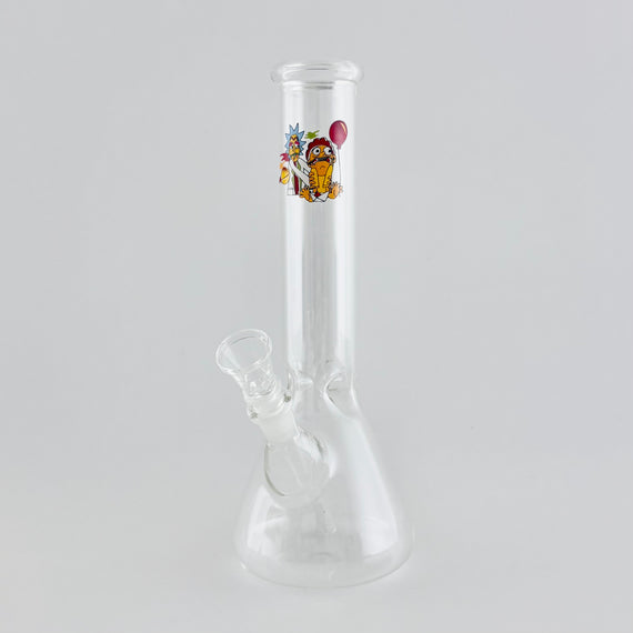 10" Cartoon Glass Beaker Bong