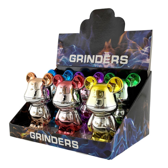 3-Piece Bear Design Metal Grinder – Assorted Colors