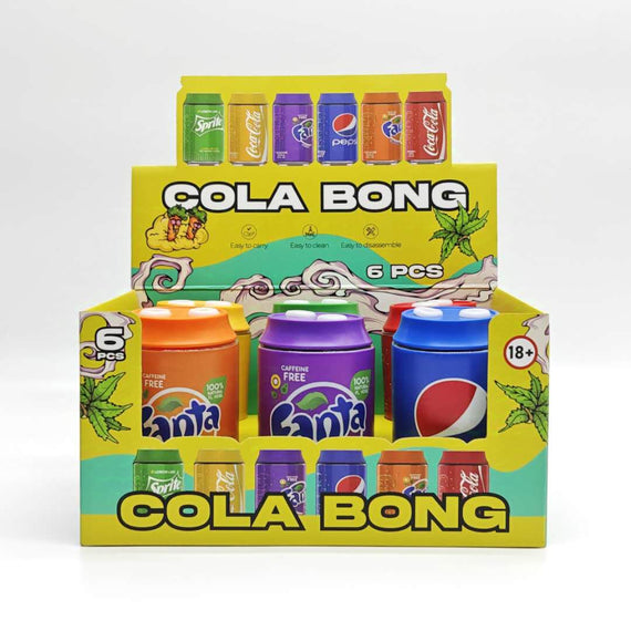 Soda Pop Stash Can Glass Pipe Assorted Designs Box of 6