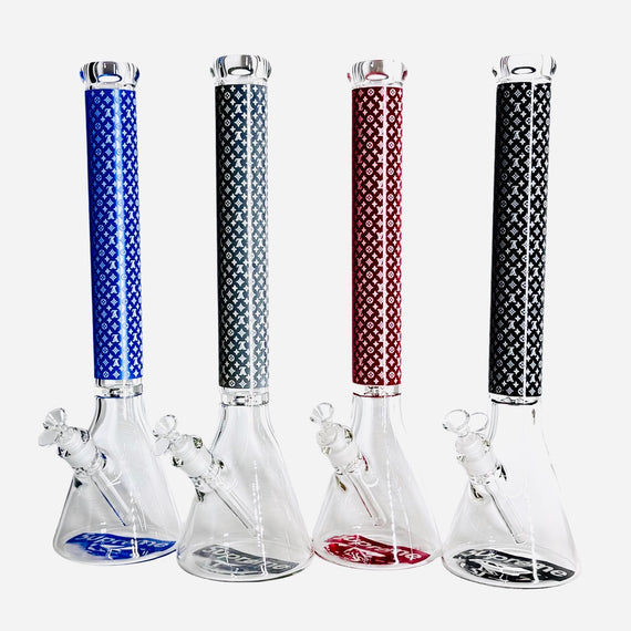 New Design 20" Stylish Designed 9mm Glow in the dark Glass Bong