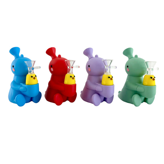 5" Silicone Dinosaur Water Pipe – Assorted Colors
