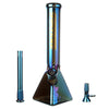 Fortune | Electroplated 14" 7mm Pyramid Base Glass Beaker Bong - 4 Assorted Colours