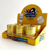 Golden Rasta Leaf Engraving Grinder 52*36mm 4 Parts