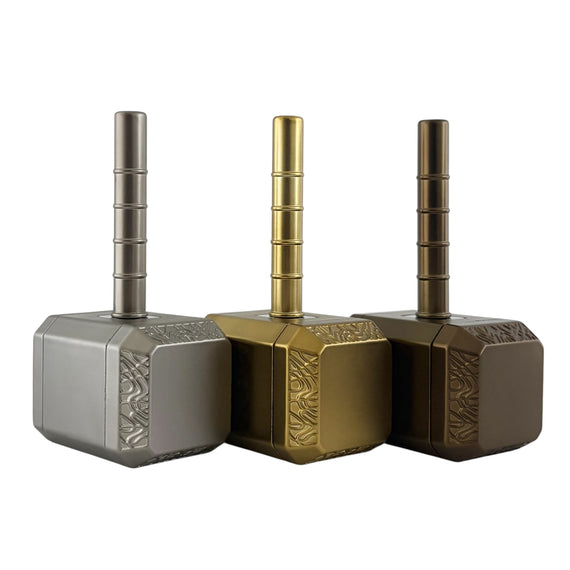 Hammer Style 4-Piece Metal Grinder with Built-In Pipe – Assorted Colors