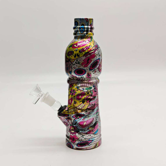 9" Hydrographic Water Bottle Glass Bong-Assorted Designs