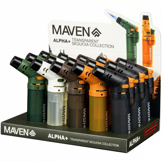 3.5″ Maven Alpha+ Sequoia Collection Transparent Torch – 15 Pack Display