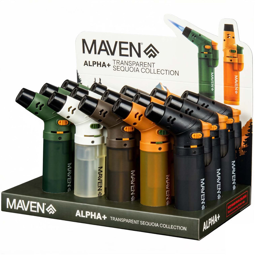 3.5″ Maven Alpha+ Sequoia Collection Transparent Torch – 15 Pack Display