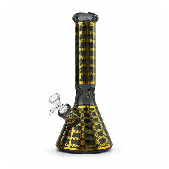 12.5" Plaid Beaker Bong with Gift Box