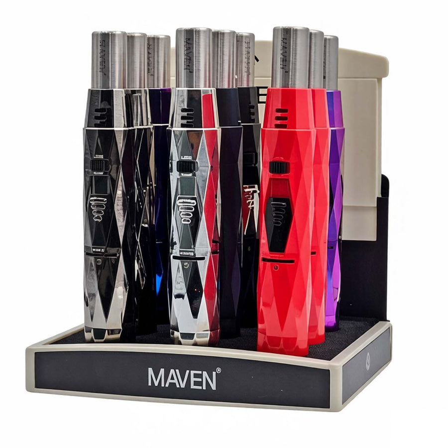 Maven Diamond Windproof Table Torch Ligher-9 Pcs/Display