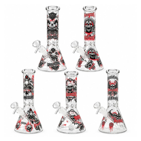 10" Glow-in-the-Dark Skull Graphic Beaker