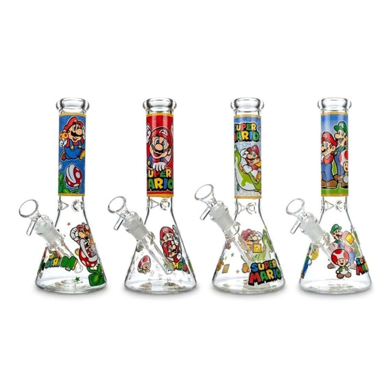 10" Mushroom Kingdom Beaker Bong – 4 Assorted Designs