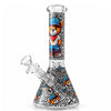10" Graffiti Bear Glass Beaker - Glow in the Dark