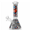 10" Graffiti Bear Glass Beaker - Glow in the Dark