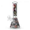 10" Graffiti Bear Glass Beaker - Glow in the Dark