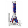 10" Designer-Inspired Floral Glass Beaker Water Pipe – Assorted Designs