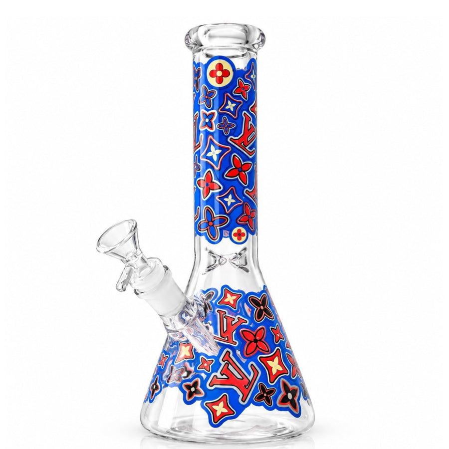 10" Designer-Inspired Floral Glass Beaker