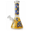 10" Designer-Inspired Floral Glass Beaker Water Pipe – Assorted Designs