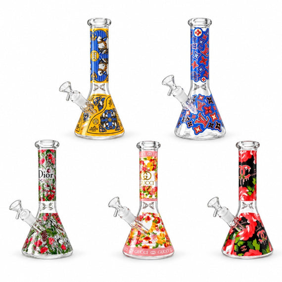 10" Designer-Inspired Floral Glass Beaker