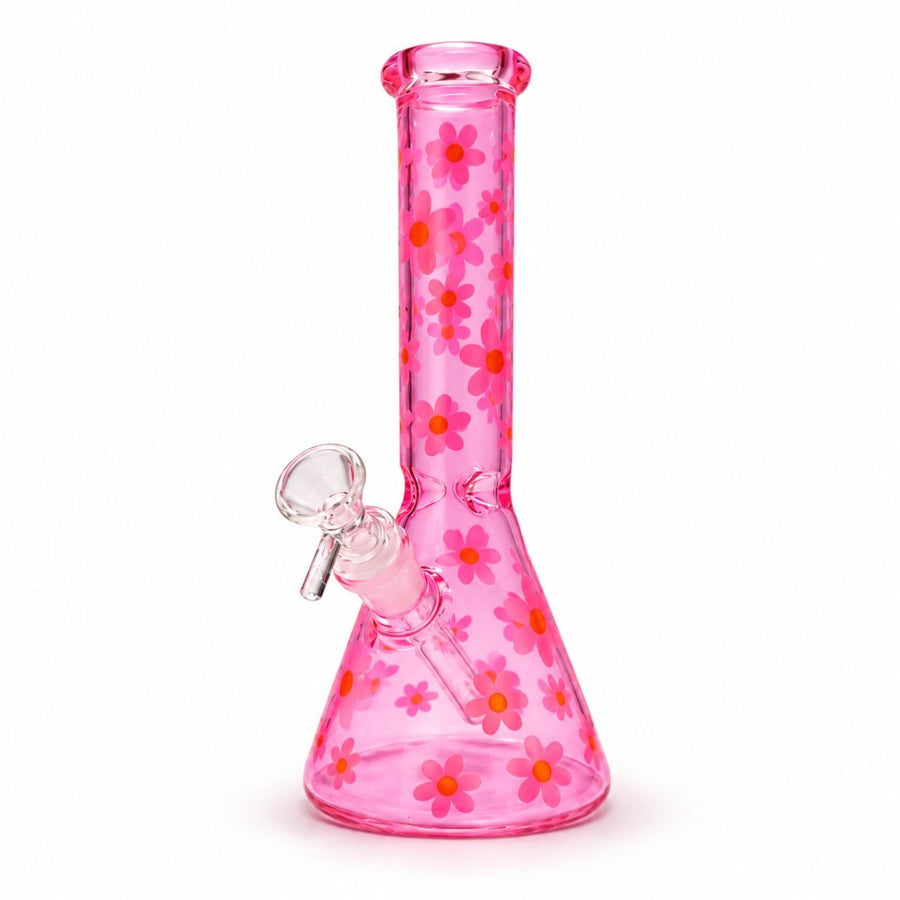 10" Daisy Pattern Colored Glass Beaker