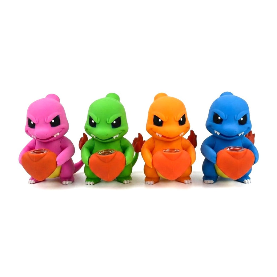 5.75” Heart Chamber Silicone Waterpipe-Assorted Colours