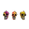 Resin With Water Transfer Printing Skull Key Chain-Assorted