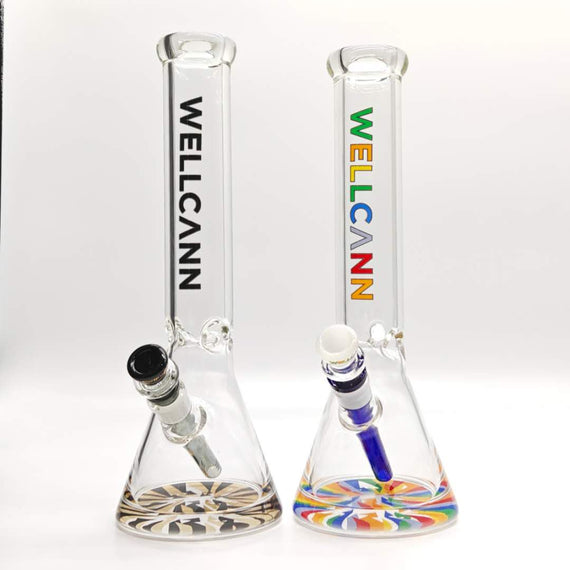 Wellcann | 14" 7mm Psychedelic Thickened Beaker Glass Bong