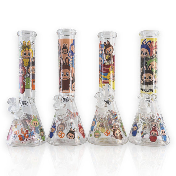 14" 7MM “Cute Monster Crew” Heavy-Duty Beaker Water Pipe