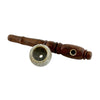 5" Wooden Pipe With Marble Bowl - Classic Long-Style Design
