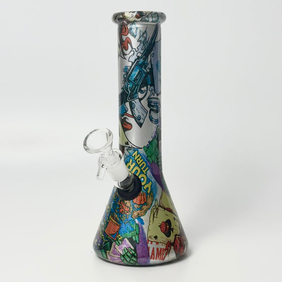8.5" 5mm Hydrographic Glass Beaker Bong-2