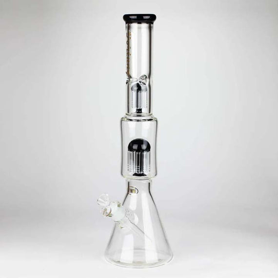 18" Double Tree Perc Beaker Bong Assorted Colour