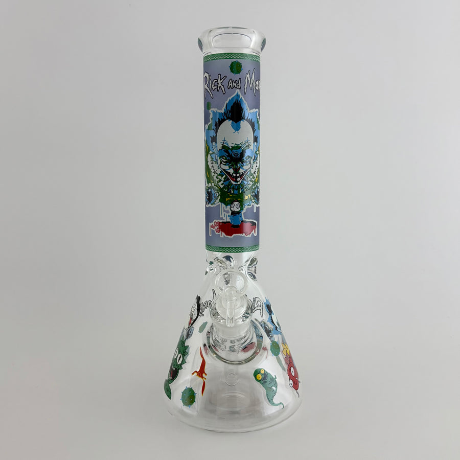 14" 7mm Glow in the Dark R&M Beaker Glass Bong