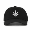 Low Crown Leaf Snapback Cap – Black