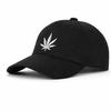 Low Crown Leaf Snapback Cap – Black