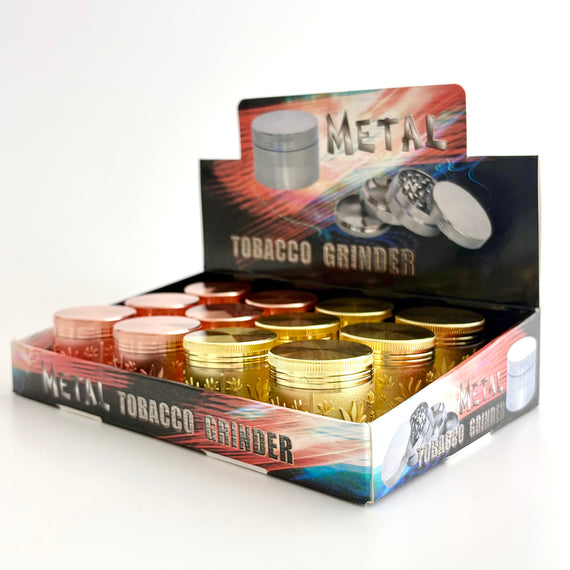 Leaf Engraving Design Grinder 40*39mm 4 Parts