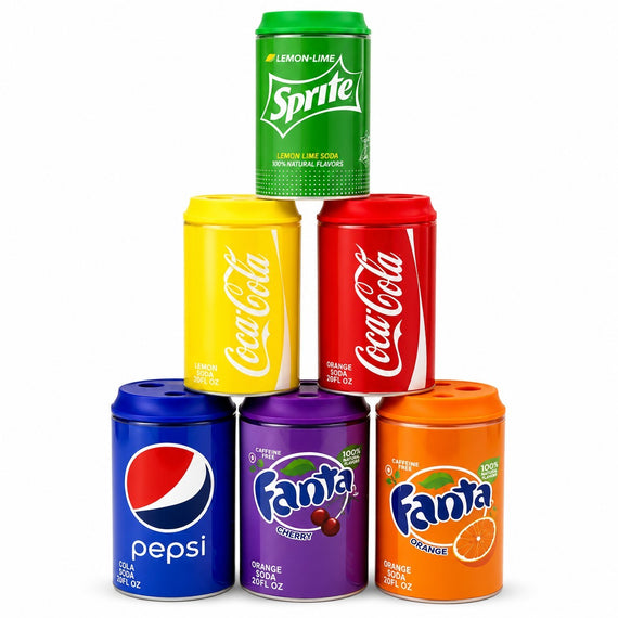 Soda Can  Glass Bong Assorted Design-6 Pcs/Display