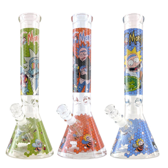 Honeycomb Spectrum Beaker – 14" Thick 7mm Color Series Bong