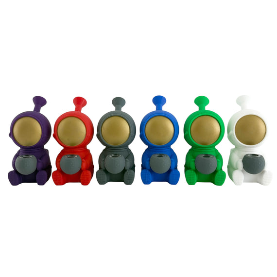 6“ Astronaut Silicone Water Pipe-Assorted Color