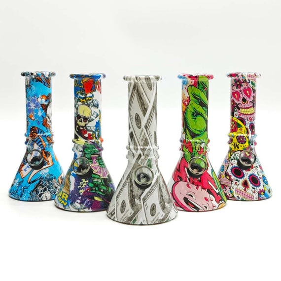 6" Hydrographic Beaker Waterpipe 10Pcs/Box