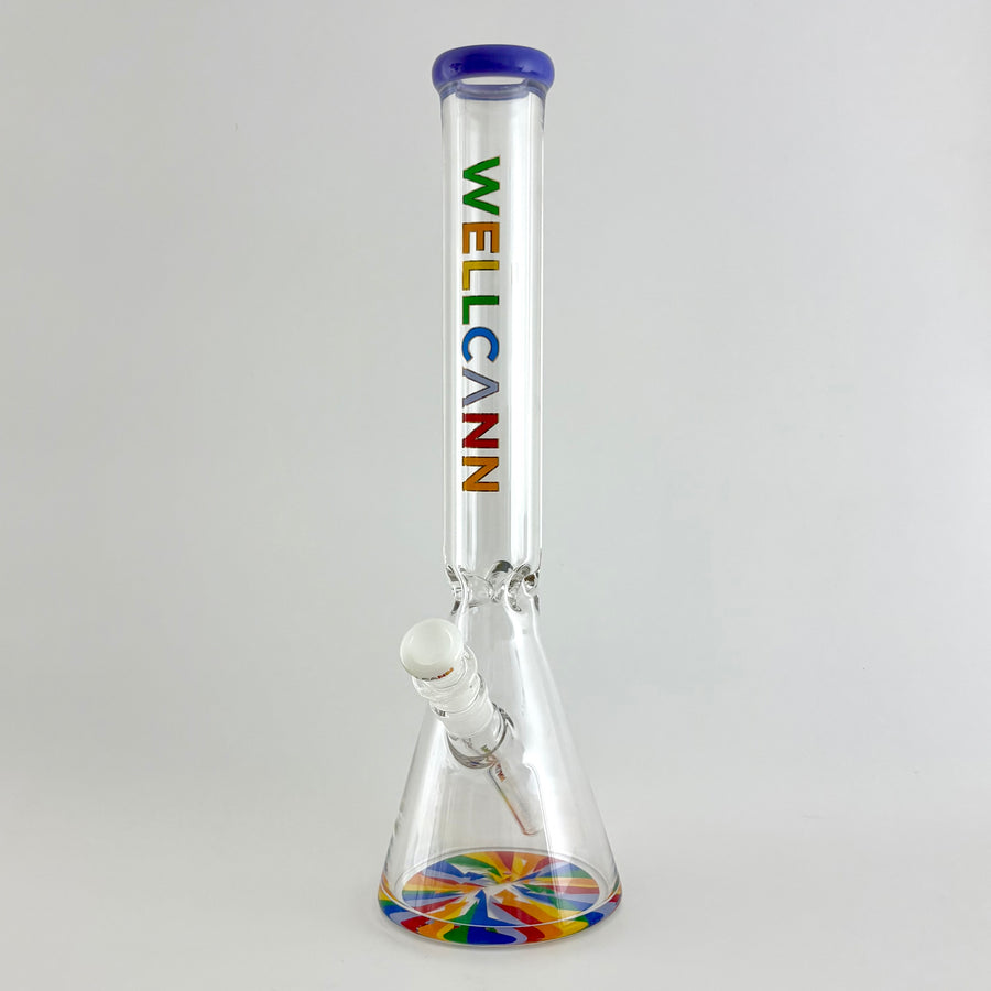 Wellcann 17" Thickened Base Psychedelic Beaker Glass Bong