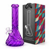 12.5" Spiral-Cut Colored Glass Beaker Bong with Gift Box