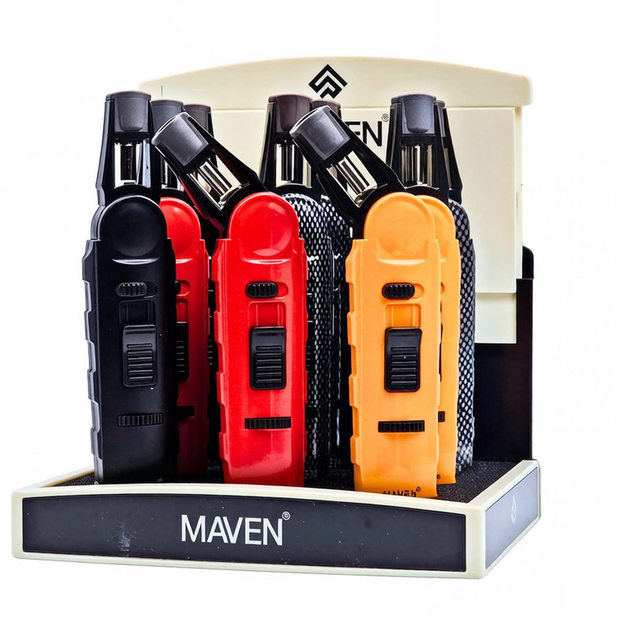 Maven Model 7 Windproof Table Torch Lighter-9 Pcs/Display