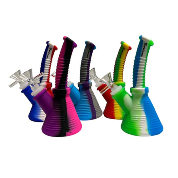 6.5" Angled Silicone Waterpipe Regular Color