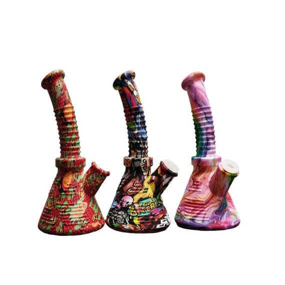 8.5" Angled Hydrographic Silicone Waterpipe