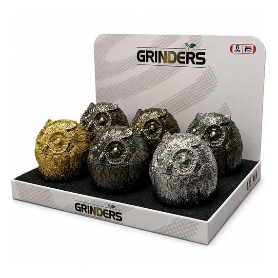 Owl Design 5-Part Metal Herb Grinder
