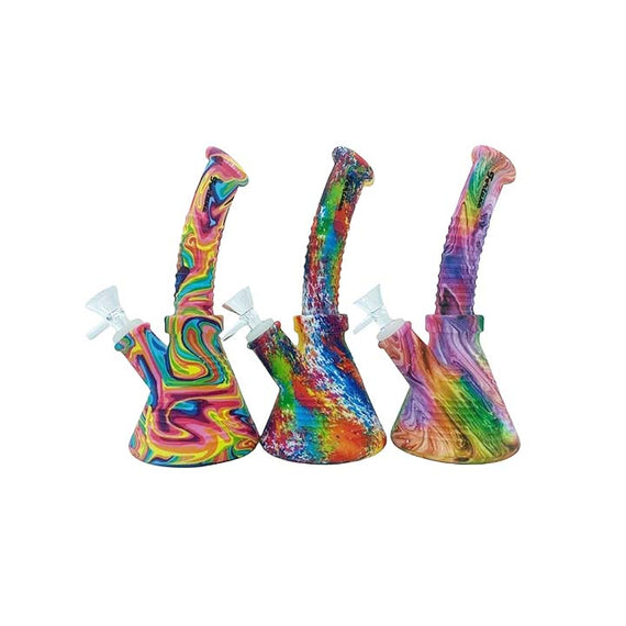 8.5" Angled Hydrographic Silicone Waterpipe