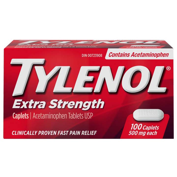 Tylenol Extra Strength 100 Caplets 500mg EA